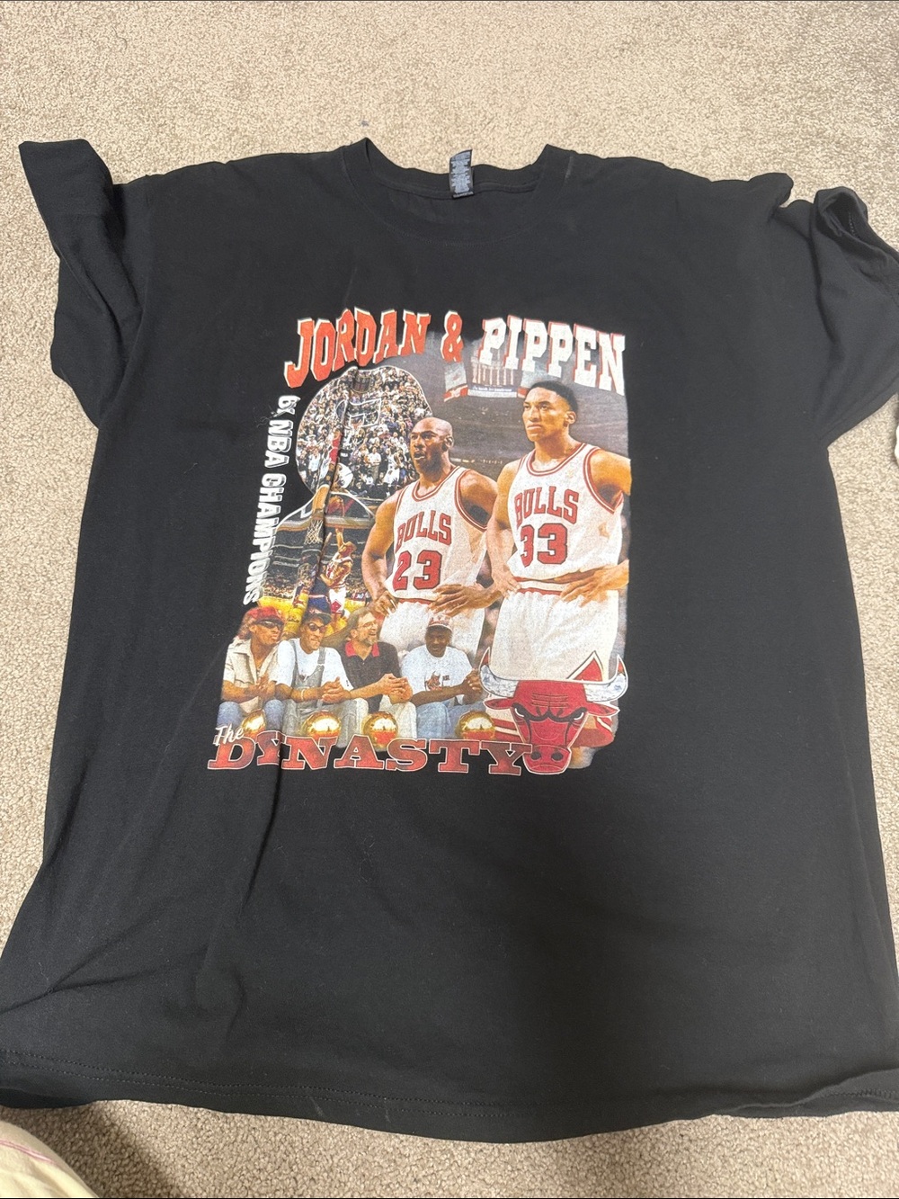 NBA Jordan & Pippen Chicago Bulls Black Graphic T-Shirt